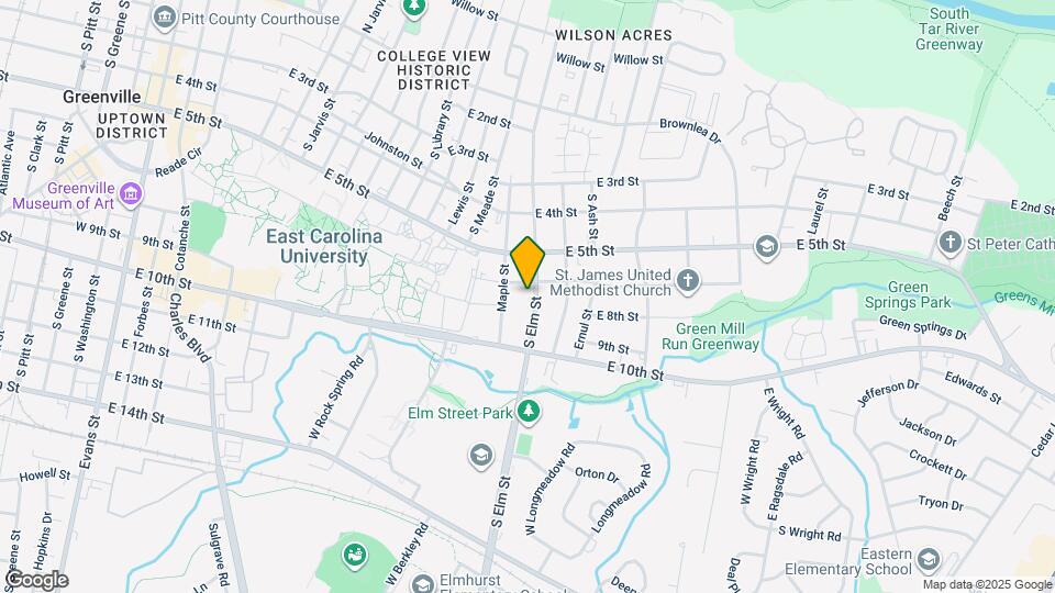 606 S Elm St Map and Location Details