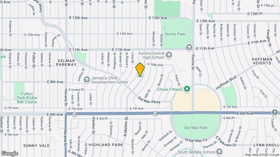 905 N Moline St Mapa y Detalles de la Ubicación