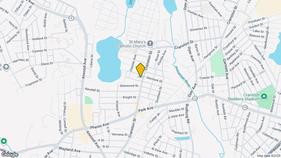 1615 Cranston St, Unit Second Floor Map and Location Details