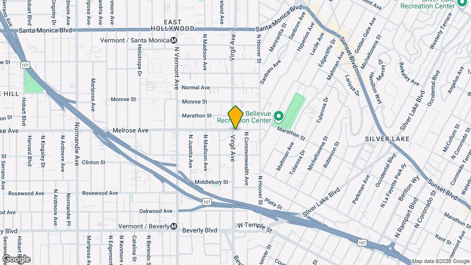 654 N Virgil Ave Map and Location Details