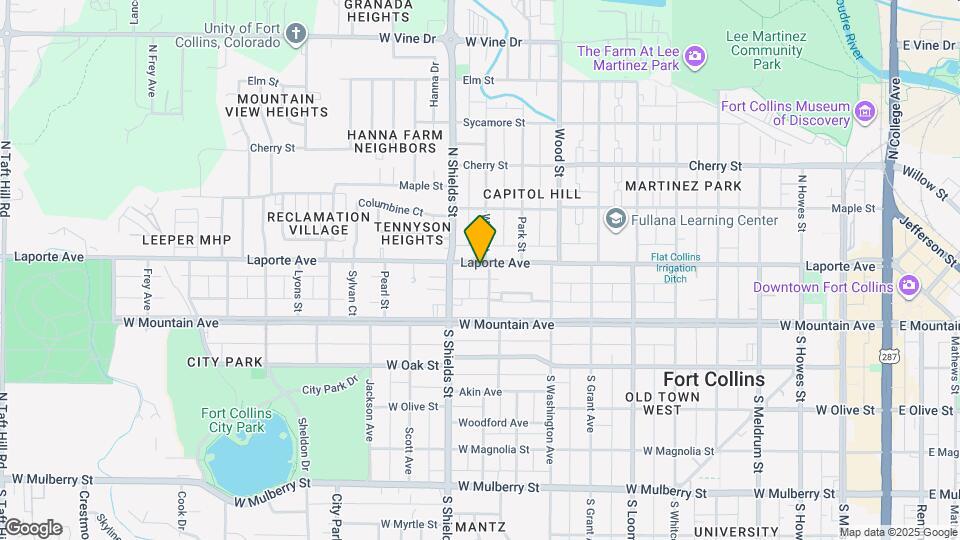 1005 Laporte Ave, Unit Basement Unit Mapa y Detalles de la Ubicación