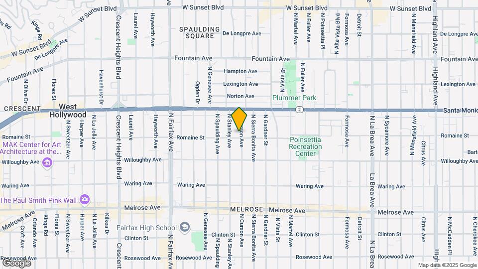1005 N Curson Ave Map and Location Details