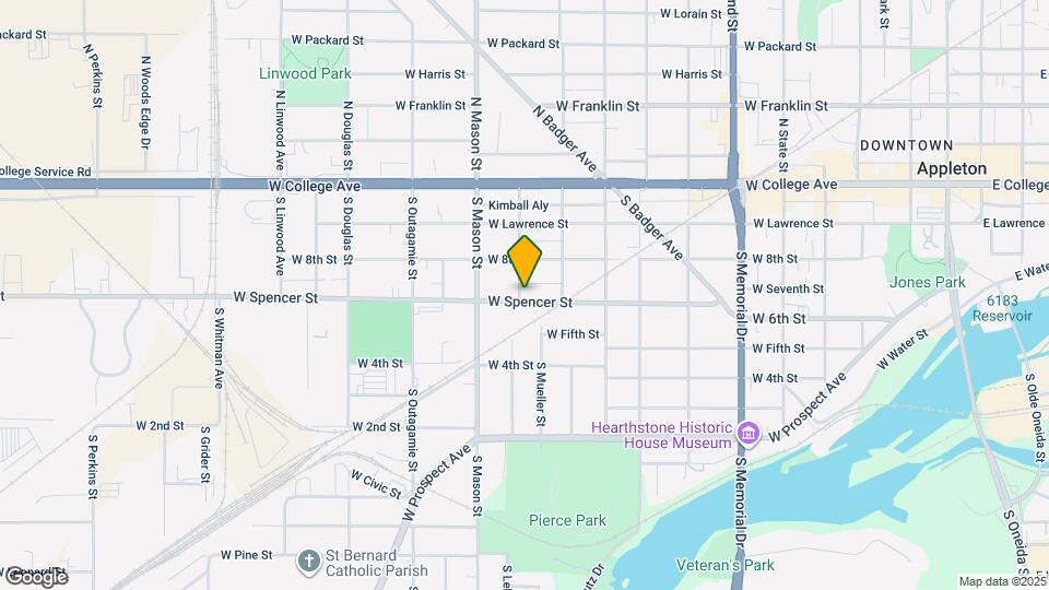 1134 1/2 W Spencer St, Unit Appleton Downtown Upper Map and Location Details