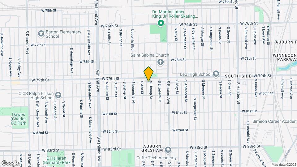 7916 S Throop St Map and Location Details