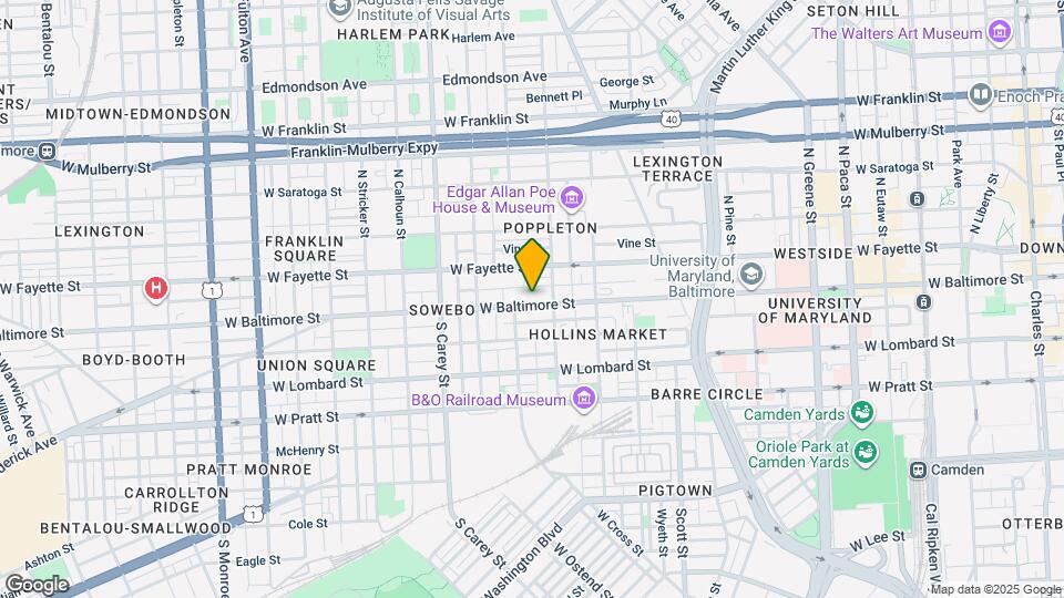 1025 W Baltimore St Map and Location Details