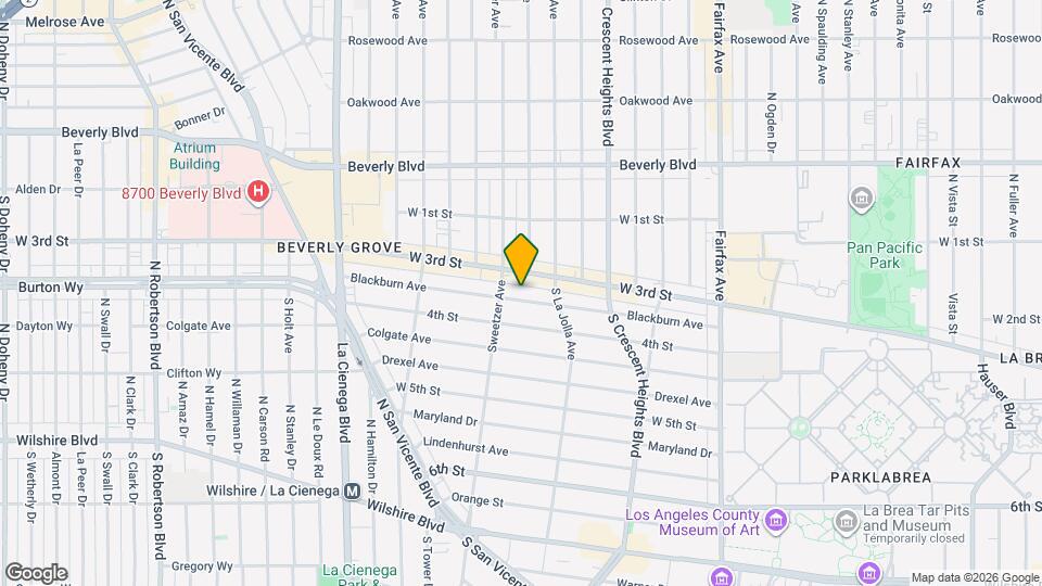Walkable Beverly Grove Townhomes Map and Location Details