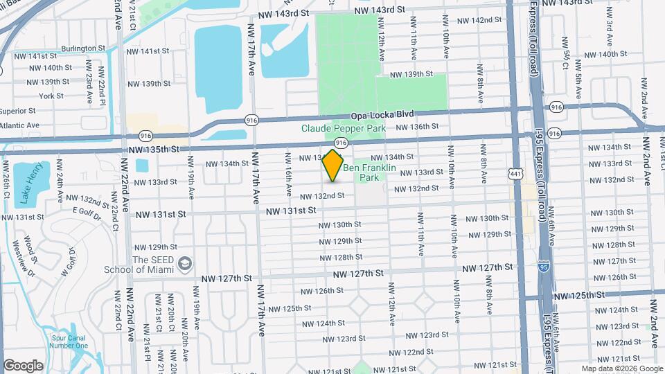 1350 NW 132nd Terrace Mapa y Detalles de la Ubicación