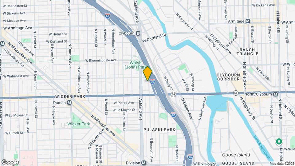 1642 N Bosworth Ave Map and Location Details