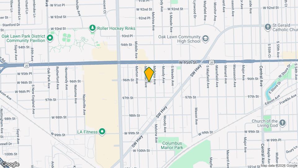 9607 Merrimac Ave Map and Location Details