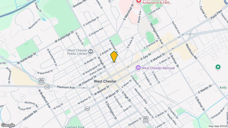 105 E Chestnut Street Map and Location Details