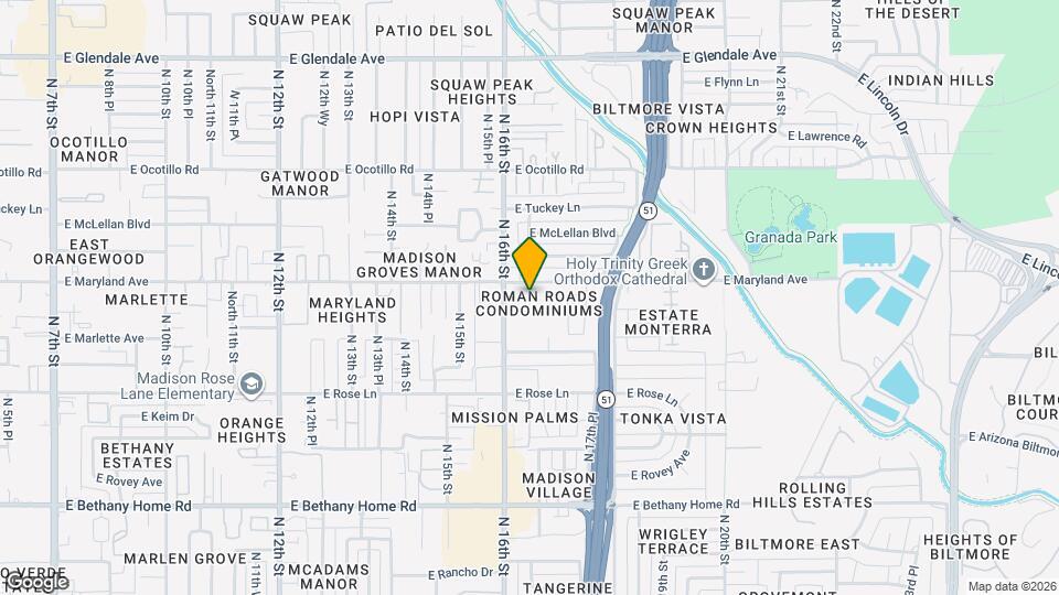 1615 E Maryland Ave Map and Location Details