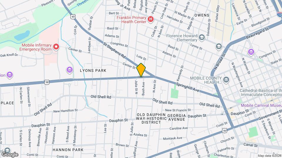 1321 SpringHill Ave Map and Location Details