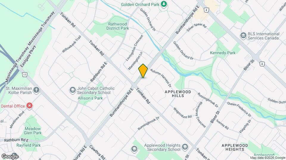 1018 Burnhamthorpe Rd E Map and Location Details