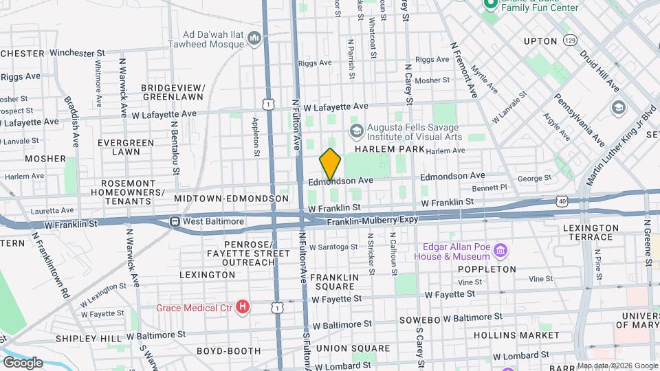 1625 Edmondson Ave, Unit 1 Map and Location Details