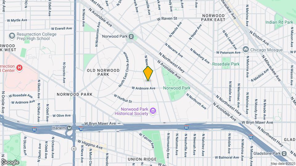 5820 N Newark Ave Map and Location Details