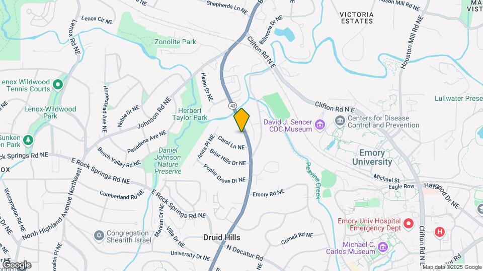 1600 Briarcliff Rd NE Mapa y Detalles de la Ubicación