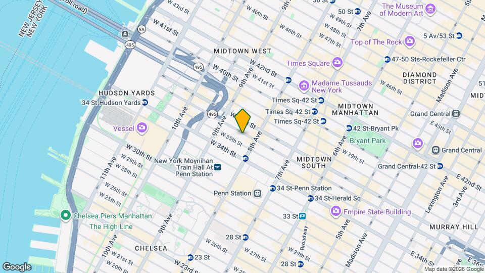 318 W 36th St Map and Location Details