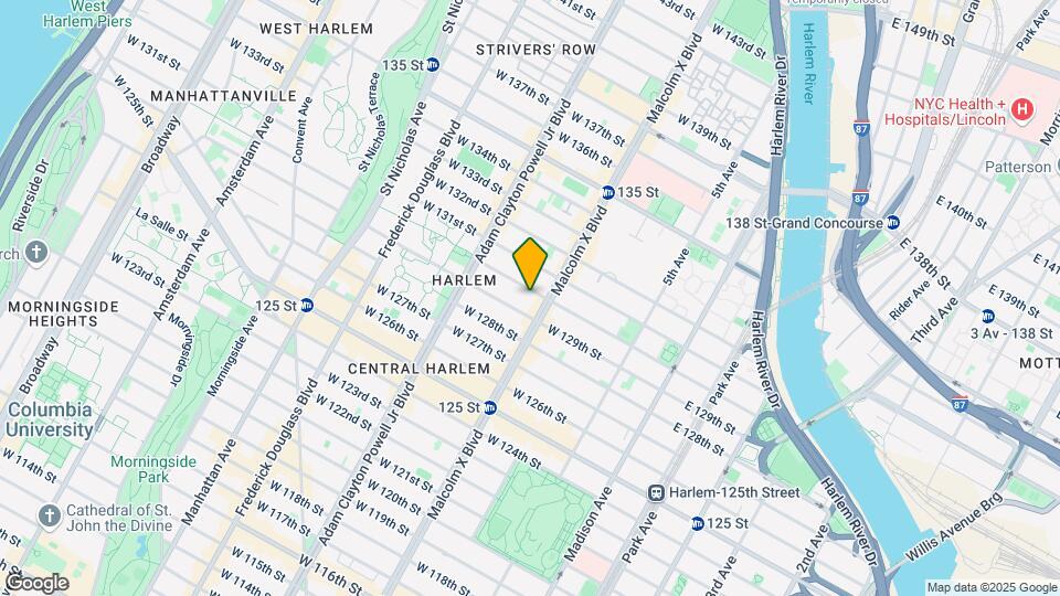 108 W 130th St Mapa y Detalles de la Ubicación