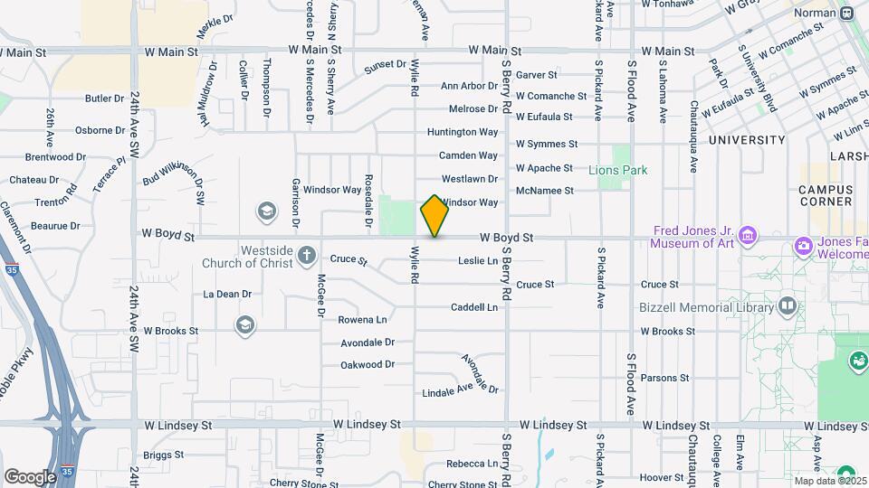 1414 W Boyd St Mapa y Detalles de la Ubicación