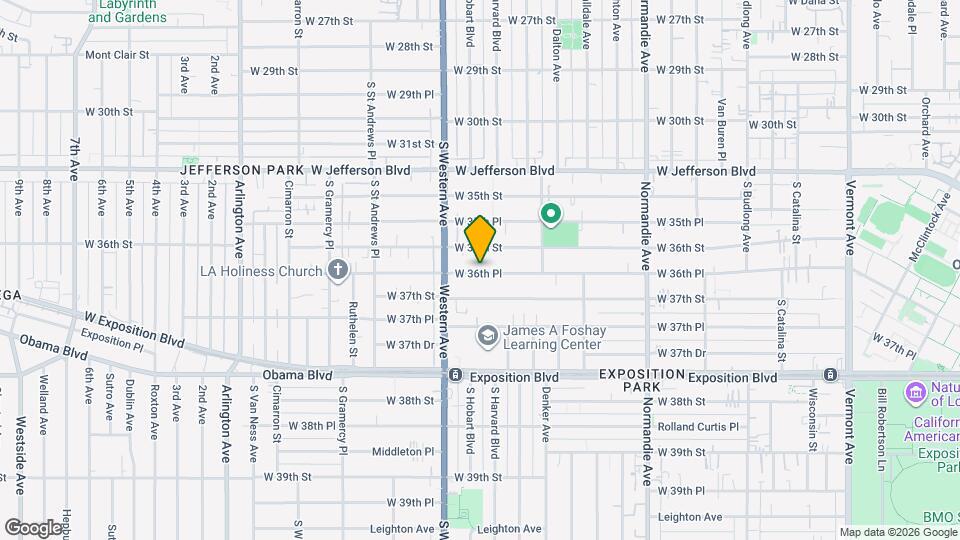 1645 W 36th Pl Mapa y Detalles de la Ubicación