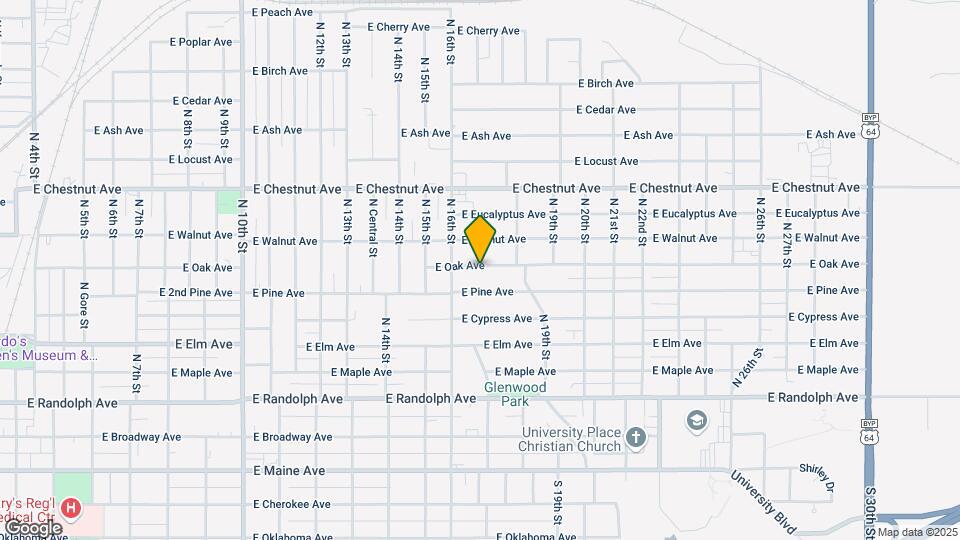 1701 E Oak Ave Map and Location Details