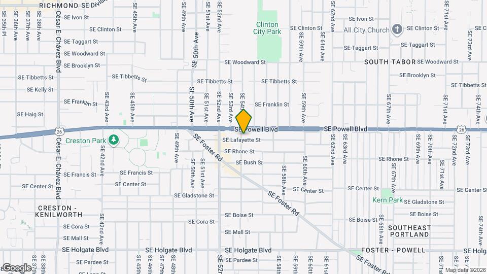 5405 SE Lafayette St Map and Location Details