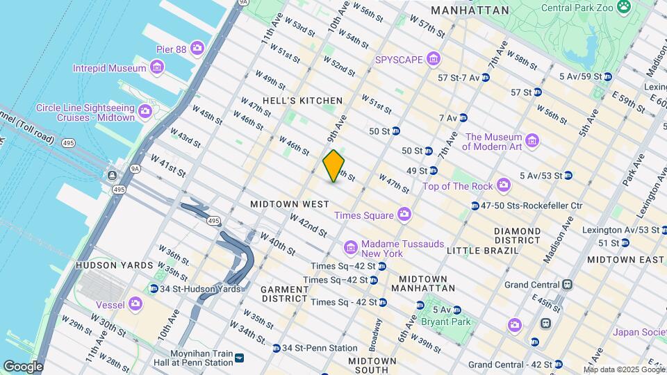 350 W 45th St Map and Location Details