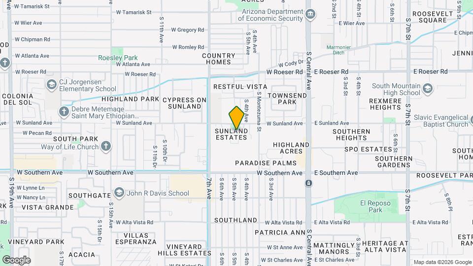 5620 S 5th Ave Mapa y Detalles de la Ubicación