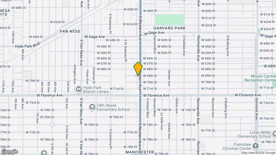 6901 S Western Ave Map and Location Details