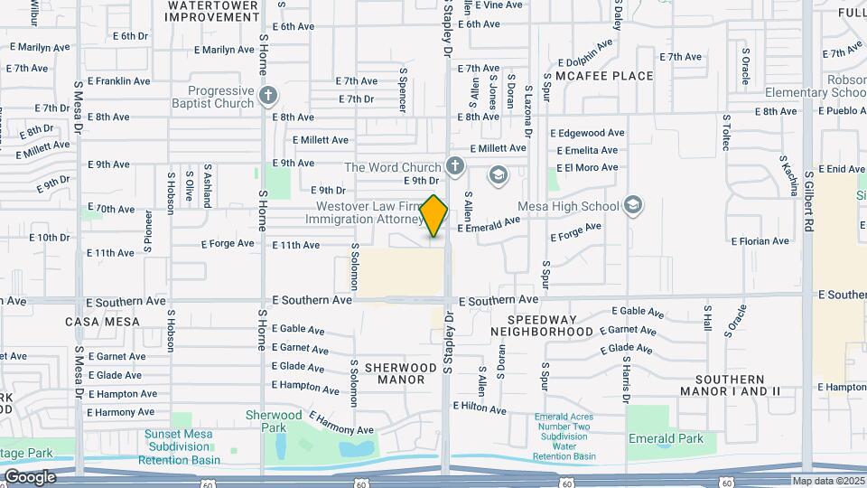 1050 S Stapley Dr Map and Location Details