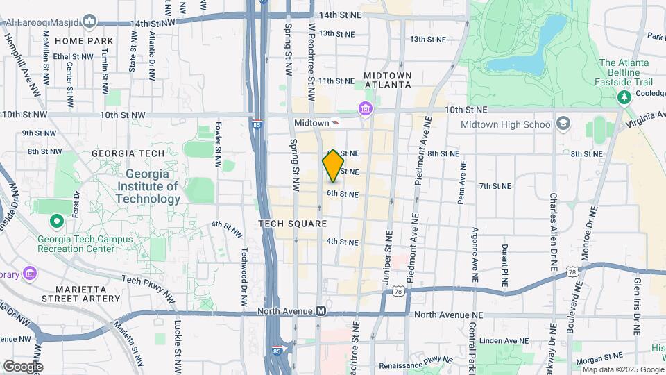 855 Peachtree St NW Map and Location Details