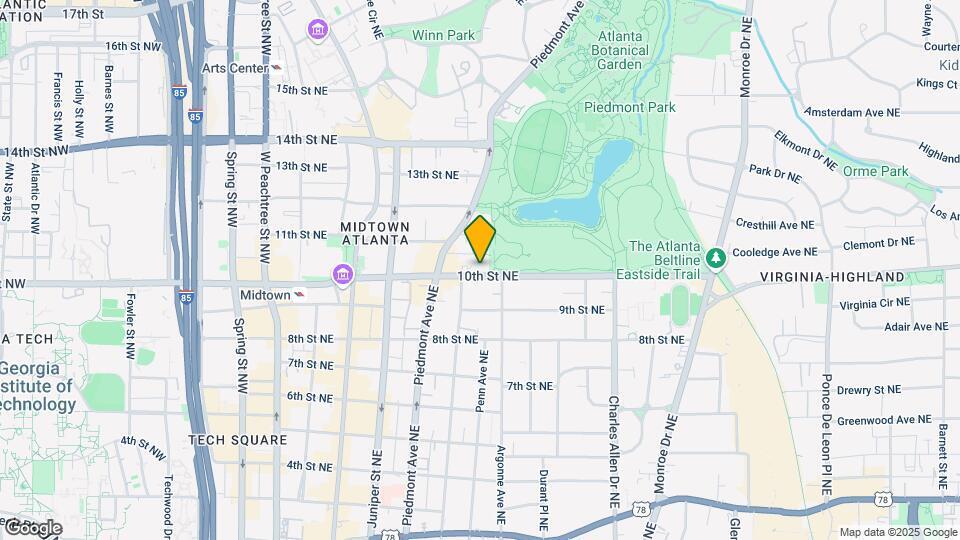 MAA Piedmont Park Mapa y Detalles de la Ubicación