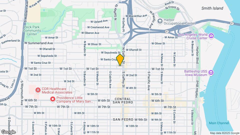 724 W 1st St Map and Location Details