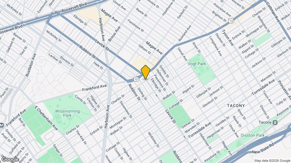 4100 Levick St Map and Location Details