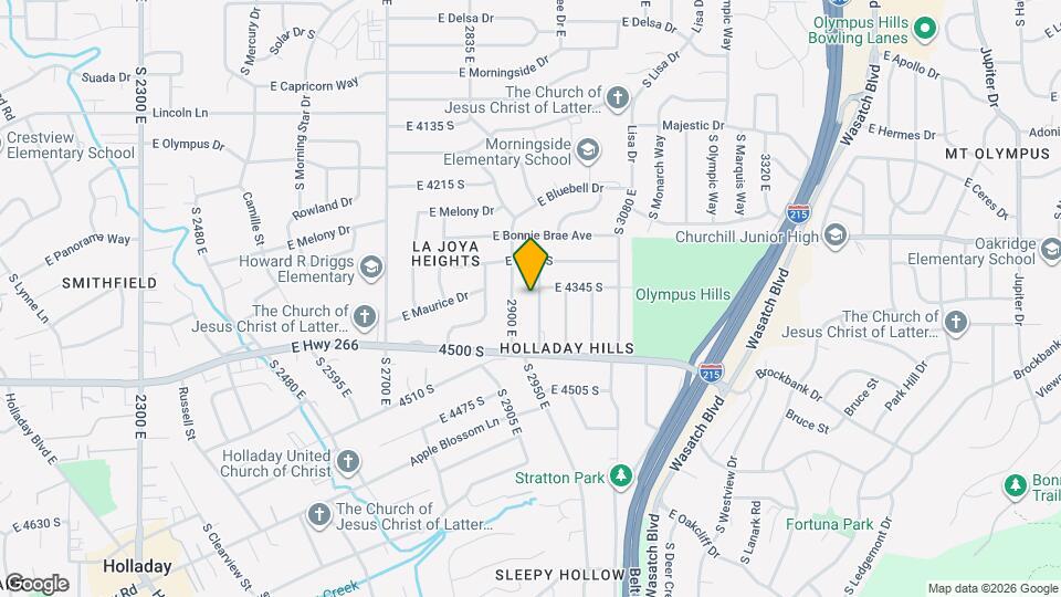 4364 S 2950 E Map and Location Details