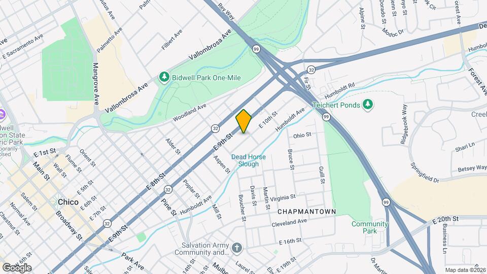 1184 E 10th St Map and Location Details