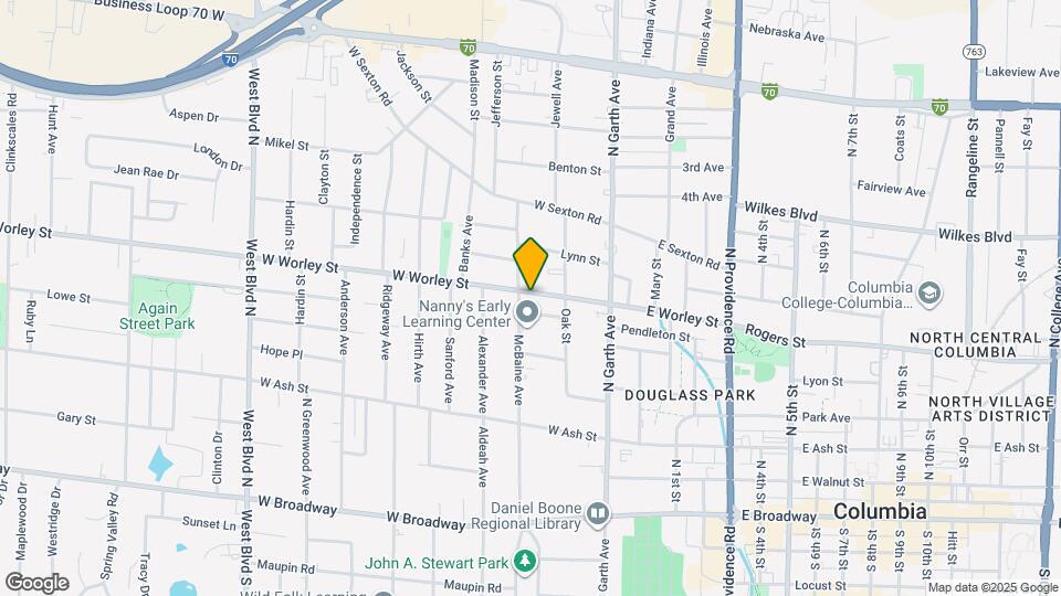 214 W Worley St Map and Location Details