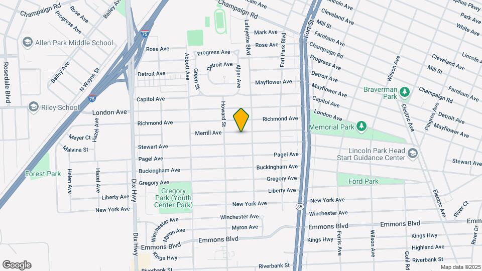 1527 Merrill Ave Map and Location Details