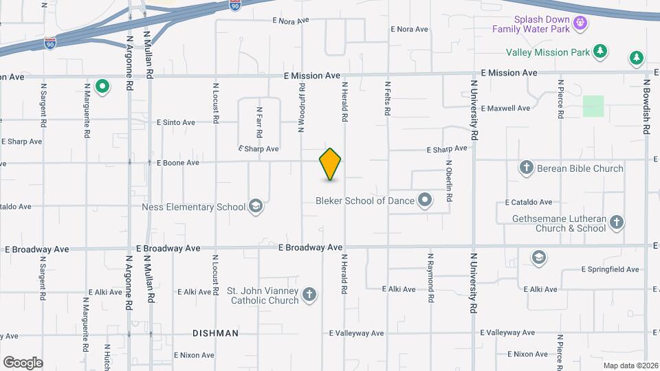 1021 N Herald Rd Map and Location Details