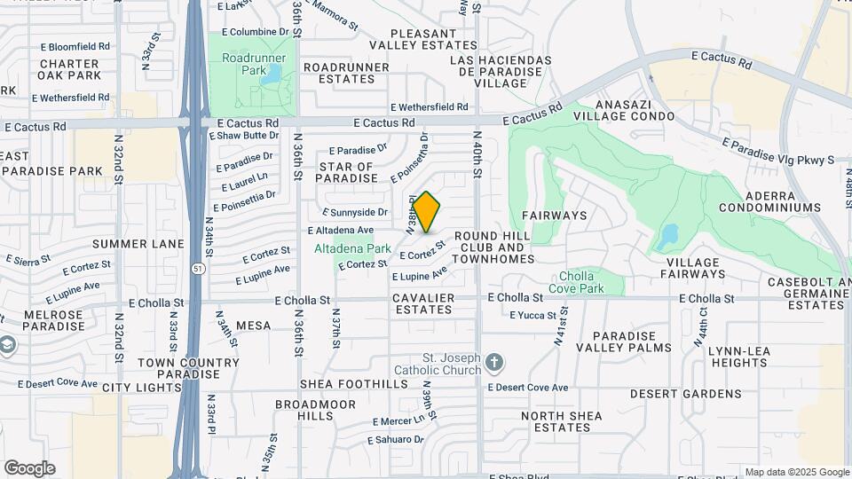 11621 N 39th St Map and Location Details
