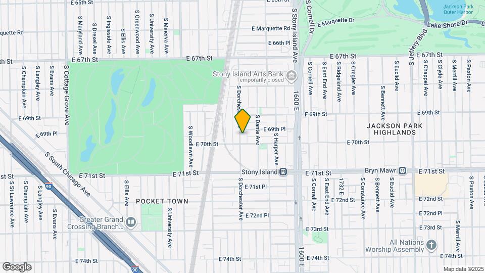 6945 S Dorchester Ave Map and Location Details