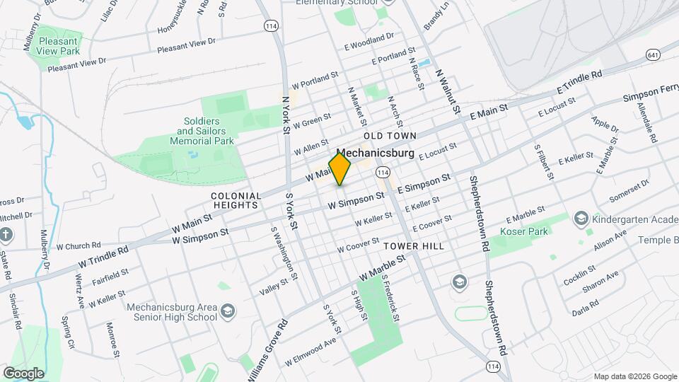 102 S Frederick St, Unit B Map and Location Details