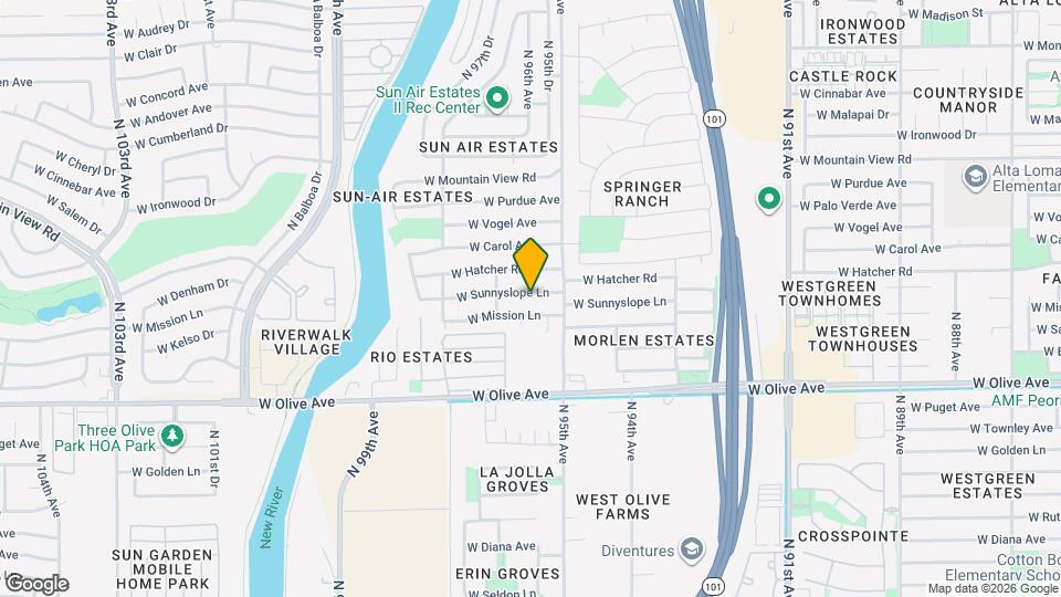 9543 W Sunnyslope Ln Map and Location Details