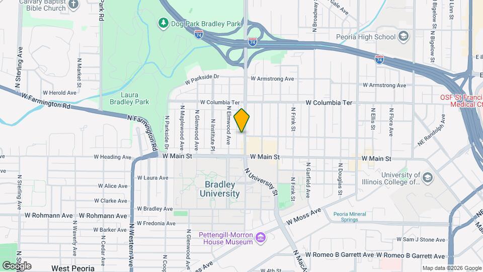 1027 N University St Map and Location Details