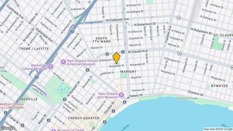 2021 Burgundy St, Unit Rear Mapa y Detalles de la Ubicación