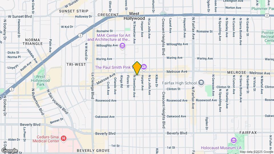 660 N Sweetzer Ave, Unit #204 Mapa y Detalles de la Ubicación