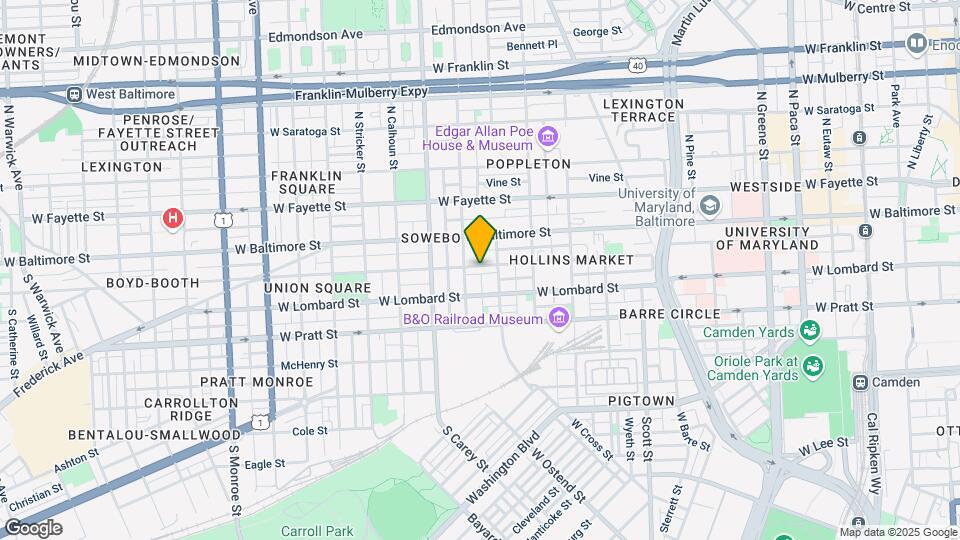1123 Hollins St Map and Location Details