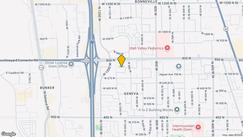 752 N 1060 W Map and Location Details