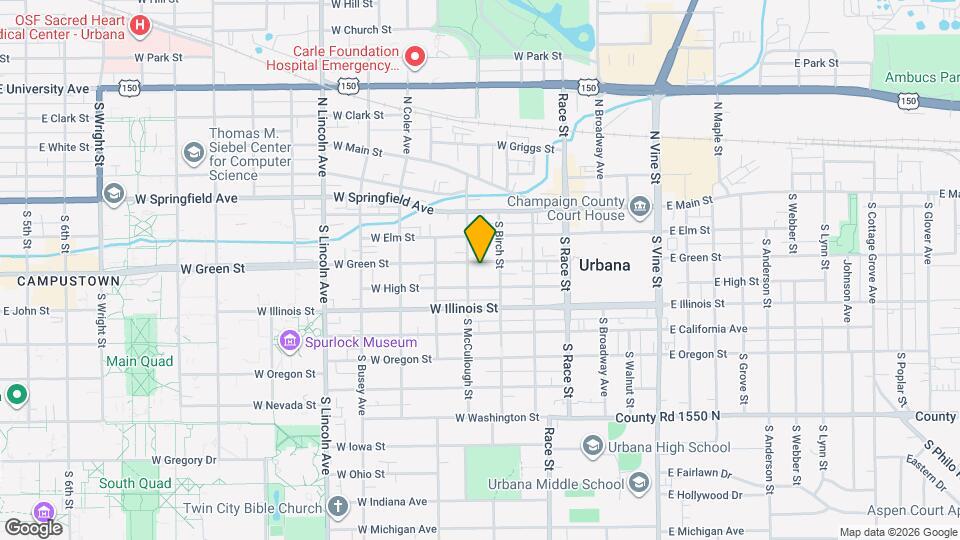 407 W Green St Map and Location Details