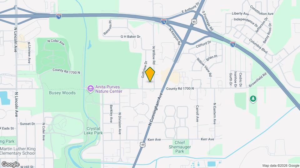 1605 N Willow Rd Map and Location Details